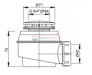 Сифон для душевого поддона Alcaplast A47CR d50, хром Сифон для душевого поддона Alcaplast A47CR d50, хром