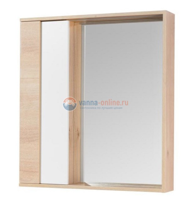 Зеркальный шкаф Акватон Бостон 60, 1A240202BN010, LED-подсветка, дуб эврика, белый глянец Зеркальный шкаф Акватон Бостон 60, 1A240202BN010, LED-подсветка, дуб эврика, белый глянец