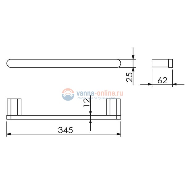 Поручень 30 см Langberger Lugano 24056A
