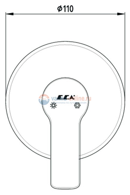 Смеситель E.C.A Luna 102152007EX для душа для встраивания Смеситель E.C.A Luna 102152007EX для душа для встраивания