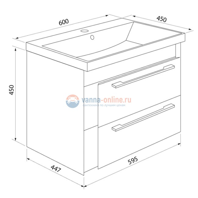 Тумба с раковиной Iddis Color Plus COL60P0i95K 60 см подвесная, белая/розовая