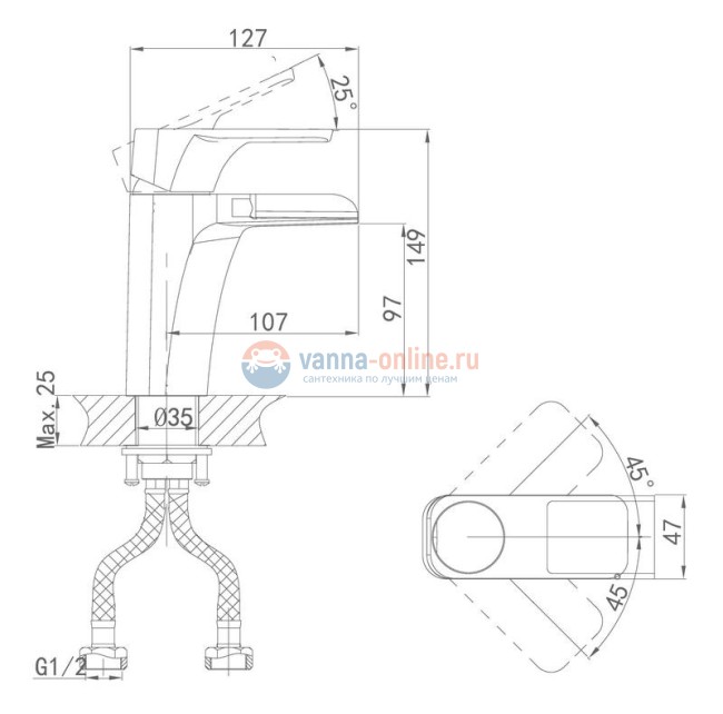 Смеситель D&K Berlin Technische DA1432815 для раковины