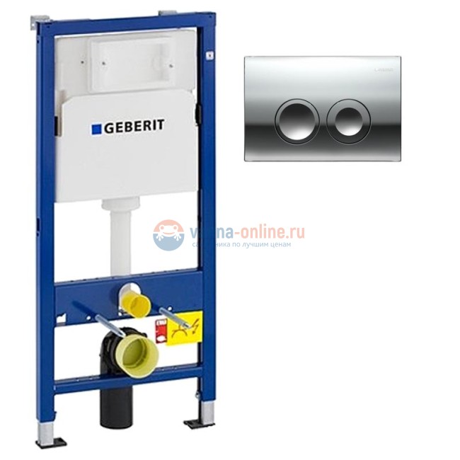 Инсталляция Geberit Duofix Delta 458.103.21.1 UP100 с кнопкой смыва хром