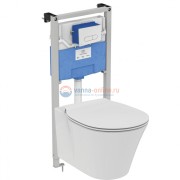 Пневматический промо-набор 4 в 1 Ideal Standard с унитазом E005401 CONNECT AIR AquaBlade®, с сидением и крышкой E036601, с инсталляцией PROSYS 120 P и пневматической панелью смыва OLEAS™ P1