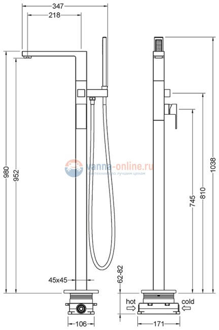 Смеситель Timo Selene 2210/00Y-CR для ванны и душа, напольный, хром Смеситель Timo Selene 2210/00Y-CR для ванны и душа, напольный, хром