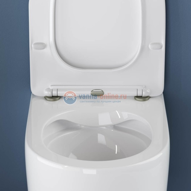 Подвесной безободковый унитаз Ceramica Nova Moments Rimless, крышка микролифт, CN3003