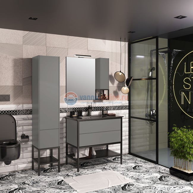 Шкаф пенал Opadiris Треви 35 L/R 00-00003861/00-00003862 Серый матовый Шкаф пенал Opadiris Треви 35 L/R 00-00003861/00-00003862 Серый матовый