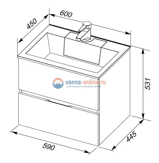 Тумба под раковину Aquanet Алвита 60 00184301, цвет белый Тумба под раковину Aquanet Алвита 60 00184301, цвет белый