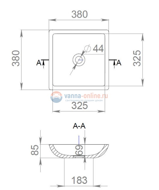 Раковина накладная Salini Callista 104, 38 x 38 х 85 см, из материала Sapirit, глянцевая белая 1101108G Раковина накладная Salini Callista 104, 38 x 38 х 85 см, из материала Sapirit, глянцевая белая 1101108G