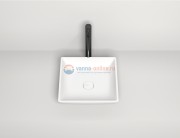 Раковина накладная Salini Callista 104, 38 x 38 х 85 см, из материала Sapirit, глянцевая белая 1101108G