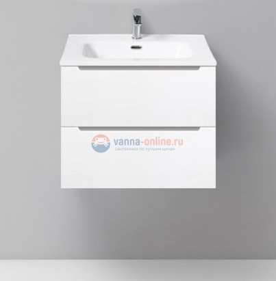 Тумба с раковиной Belbagno Etna-600-2C-SO-BL-P 60 см подвесная, цвет белый глянцевый (bianco lucido)