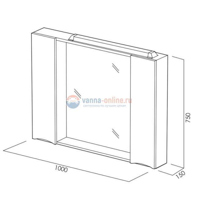 Зеркальный шкаф BelBagno Marino MARINO-SPC-1000/750-2A-BL-P, 100 х 75 см, с LED-подсветкой, Bianco Lucido - белый глянец