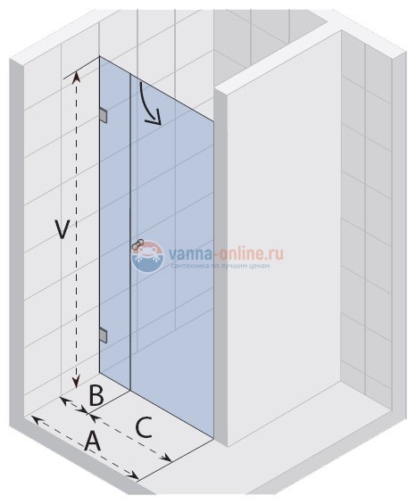 Душевая дверь в проем Riho Scandic S-102 GC72200 120*200 см