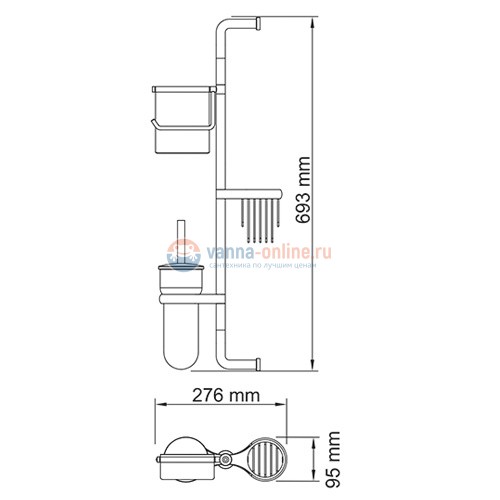 Комбинированная настенная стойка WasserKRAFT 1448