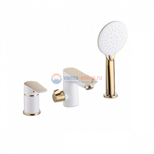 Смеситель Iddis Cloud CLOWG30i07 на борт ванны на 3 отверстия, белый-золото Смеситель Iddis Cloud CLOWG30i07 на борт ванны на 3 отверстия, белый-золото