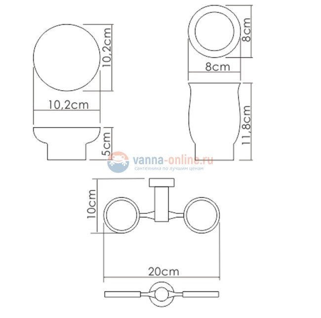 Стакан и мыльница с держателем WasserKRAFT K-24126 Стакан и мыльница с держателем WasserKRAFT K-24126