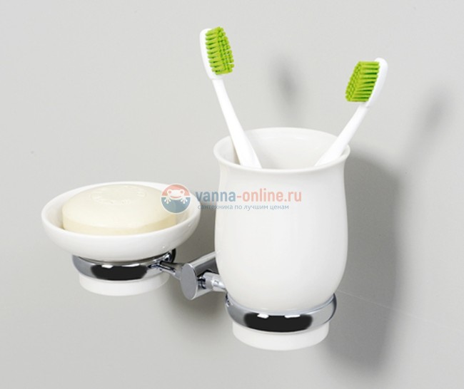 Стакан и мыльница с держателем WasserKRAFT K-24126 Стакан и мыльница с держателем WasserKRAFT K-24126