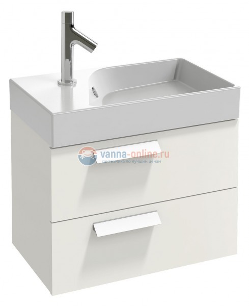 Тумба под раковину Jacob Delafon Rythmik EB1300-G1C подвесная, белая блестящая, 60 см