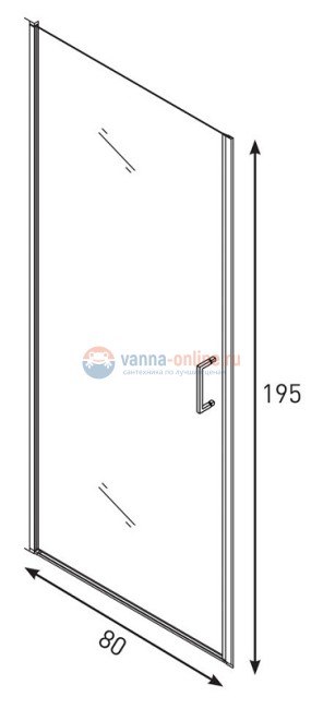 Душевая дверь в нишу Berges Wasserhaus Talia 80, 062006, 80 х 195 см