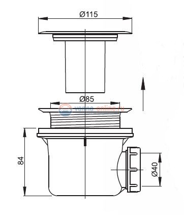 Сифон для душевого поддона Alcaplast A48 d90, с нержавеющей peшeткой Сифон для душевого поддона Alcaplast A48 d90, с нержавеющей peшeткой